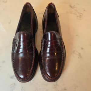 Johnston & Murphy Shoes Aristocraft Penny Loafer Mens 7.5 Burgundy Leather